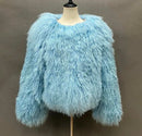 Belina Mongolian Fur Waist Length Coat (No Collar)