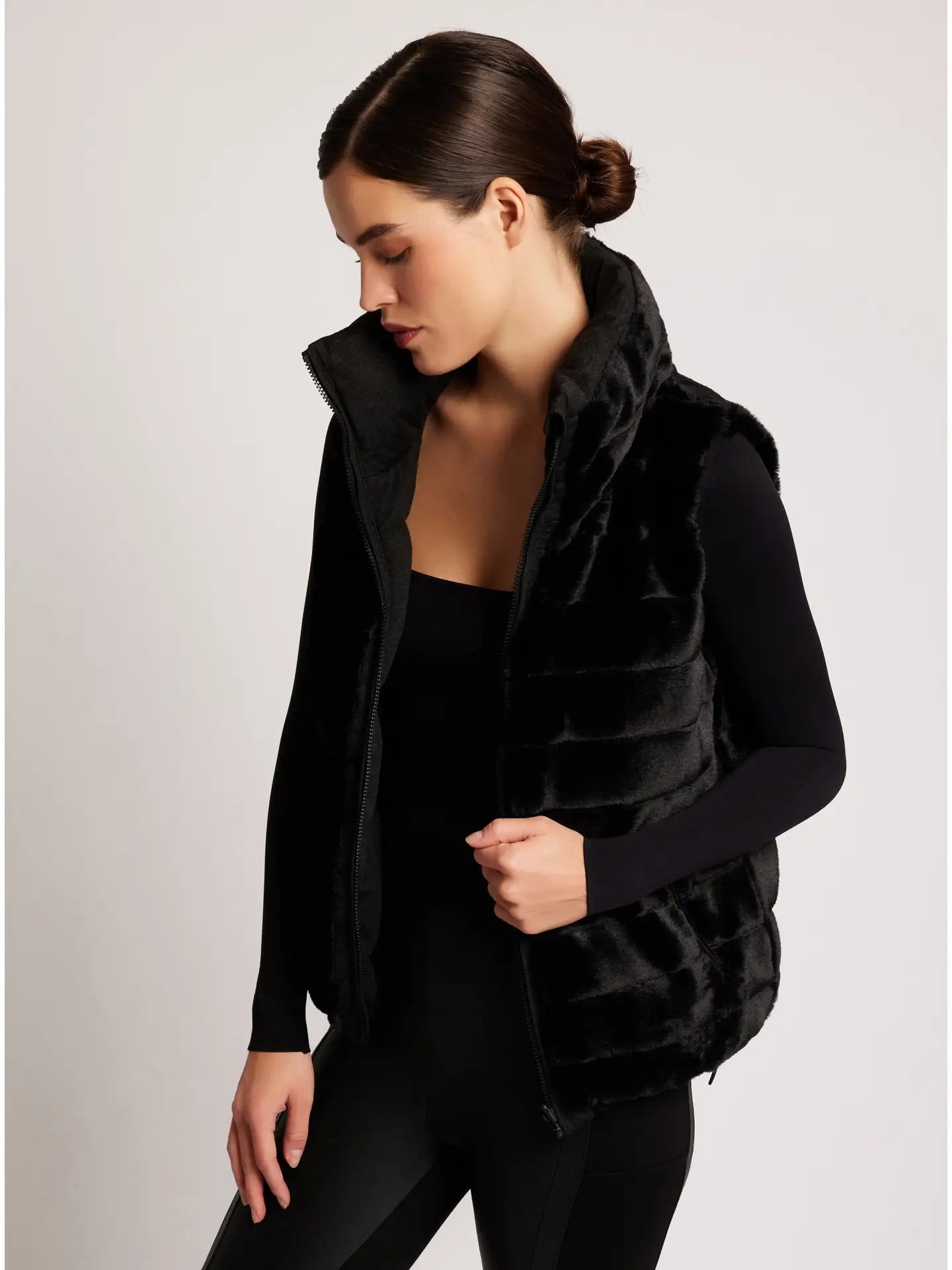 Davia Faux Fur Reversible Puffer Vest