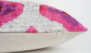 Handmade Pink, Purple, White Ikat Silk/Velvet Pillowcase 24"x24"
