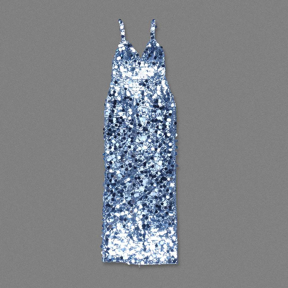 Mirella Ice Blue Sequin Maxi Dress
