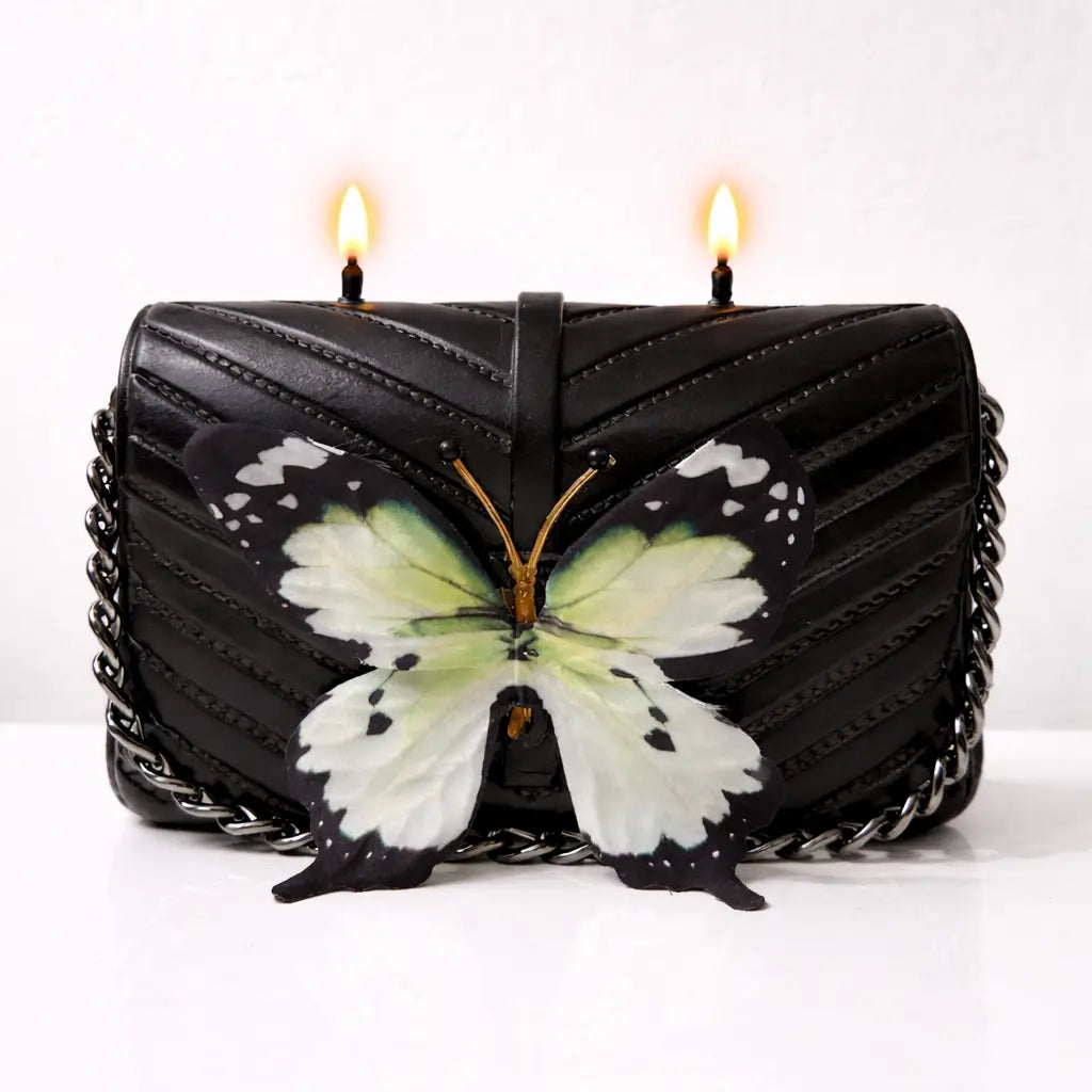 Butterfly Couture Purse Candle