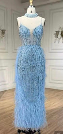 Anika Bead and Feather Embellished Gown