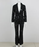 Sutton Lace and Sequin Blazer and Pant Set