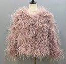 Mina Fluffy Feather Coat - 22” Length