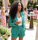 Jade Teal Tweed Blazer and Short Set
