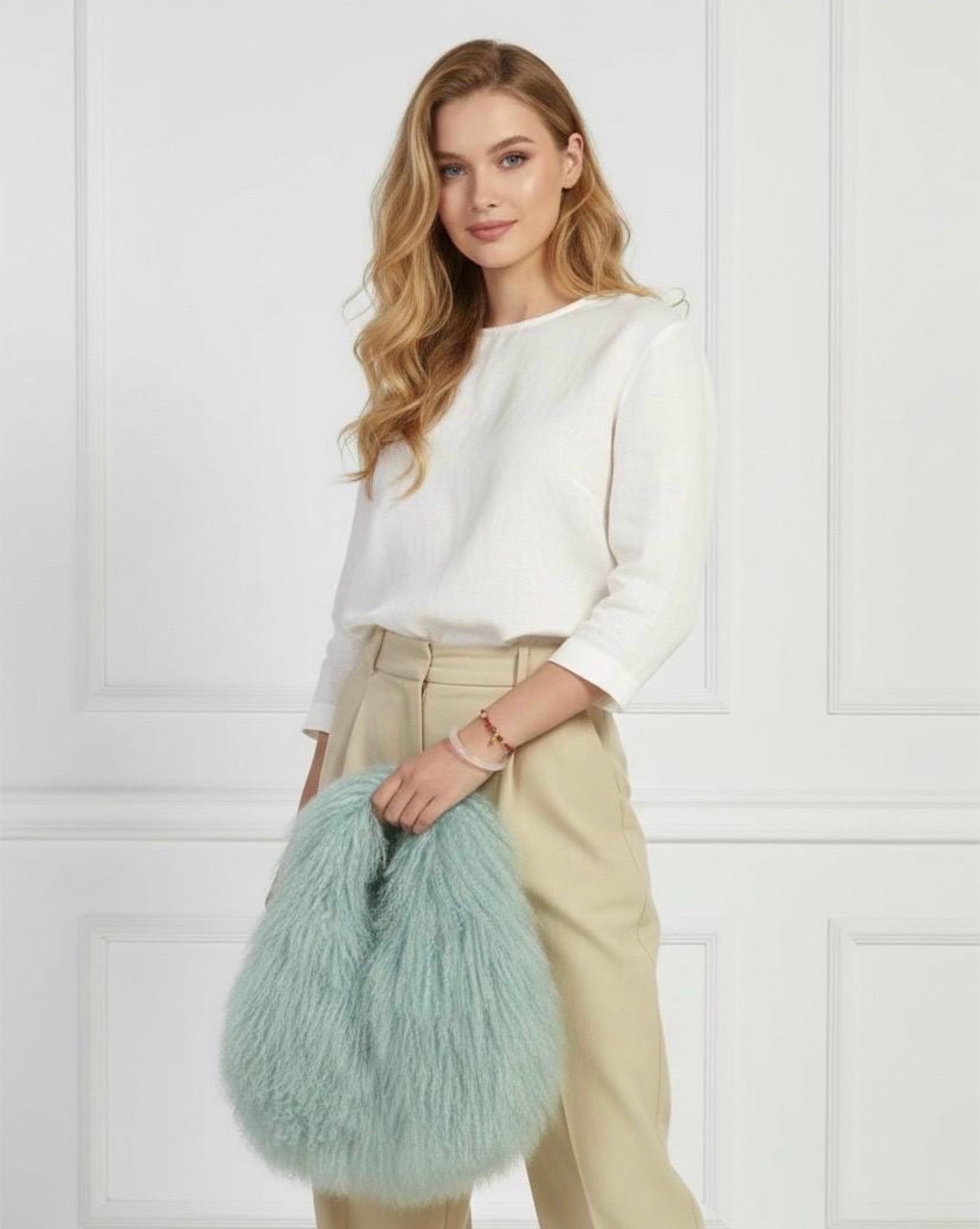 Syla Mongolian Fur Handbag