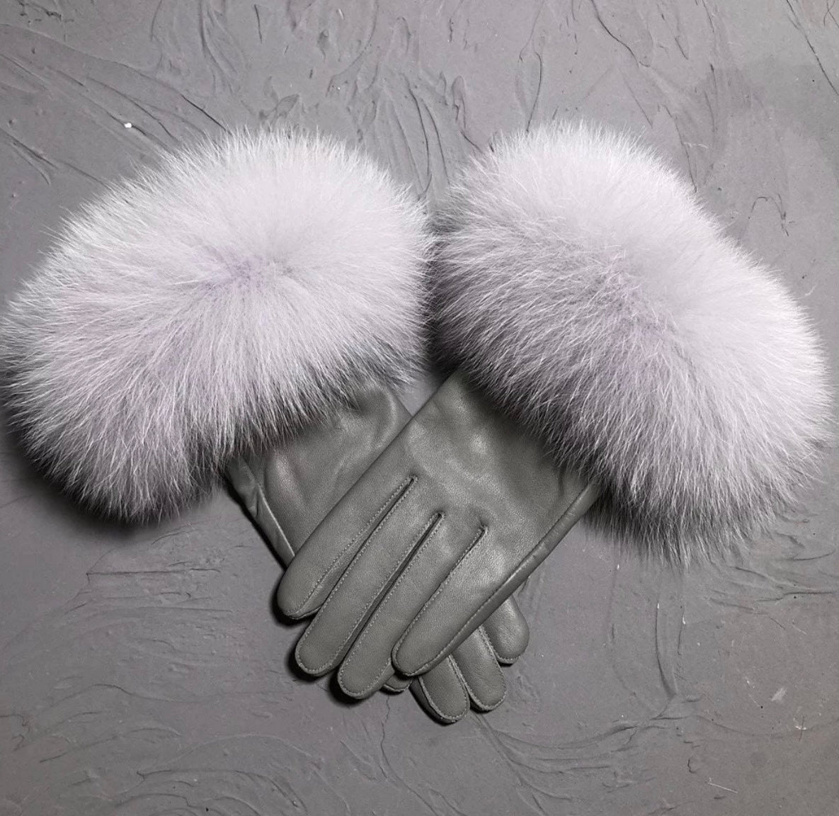 Fur Trimmed Leather Gloves