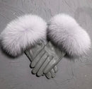 Fur Trimmed Leather Gloves