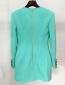 Lacey Teal Zip Back Blazer Dress