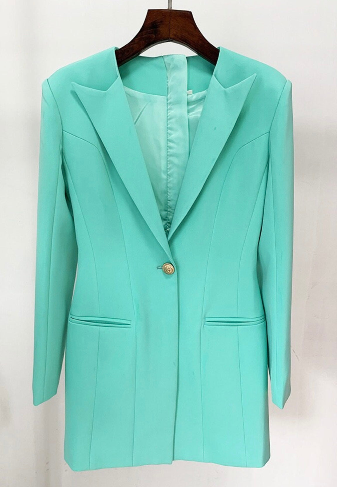 Lacey Teal Zip Back Blazer Dress