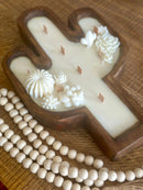 White What the Succulent Cactus Dough Bowl Candle