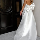 Isla White Strapless Satin Mini Dress with Back Bow