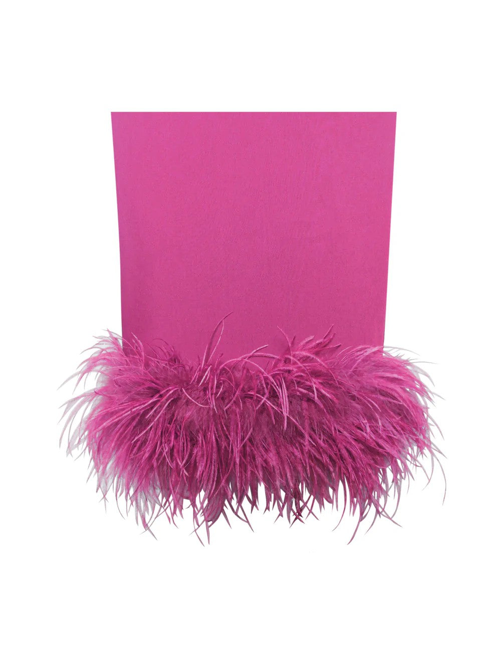 Drew Fuchsia Sleeveless Feather Trim Midi Dress