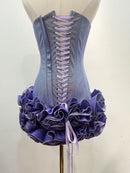 Nisa Strapless Sweetheart Neck Corset with Back Tie Ruffle Mini Dress