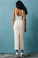 Lana White Lace Sleeveless Midi Dress