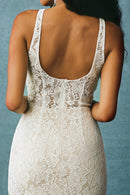 Lana White Lace Sleeveless Midi Dress