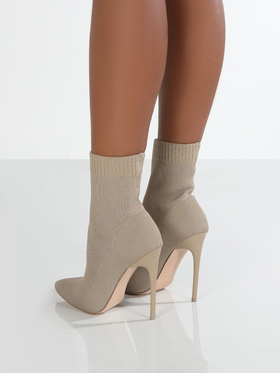 Sock Pointed Toe Stiletto Booties