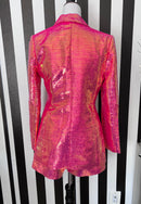 Jacey Fuchsia Sequin Blazer and Short Set