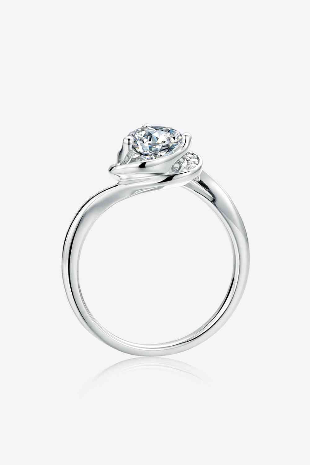 I Heart You 1 Carat Moissanite 925 Sterling Silver Heart Ring