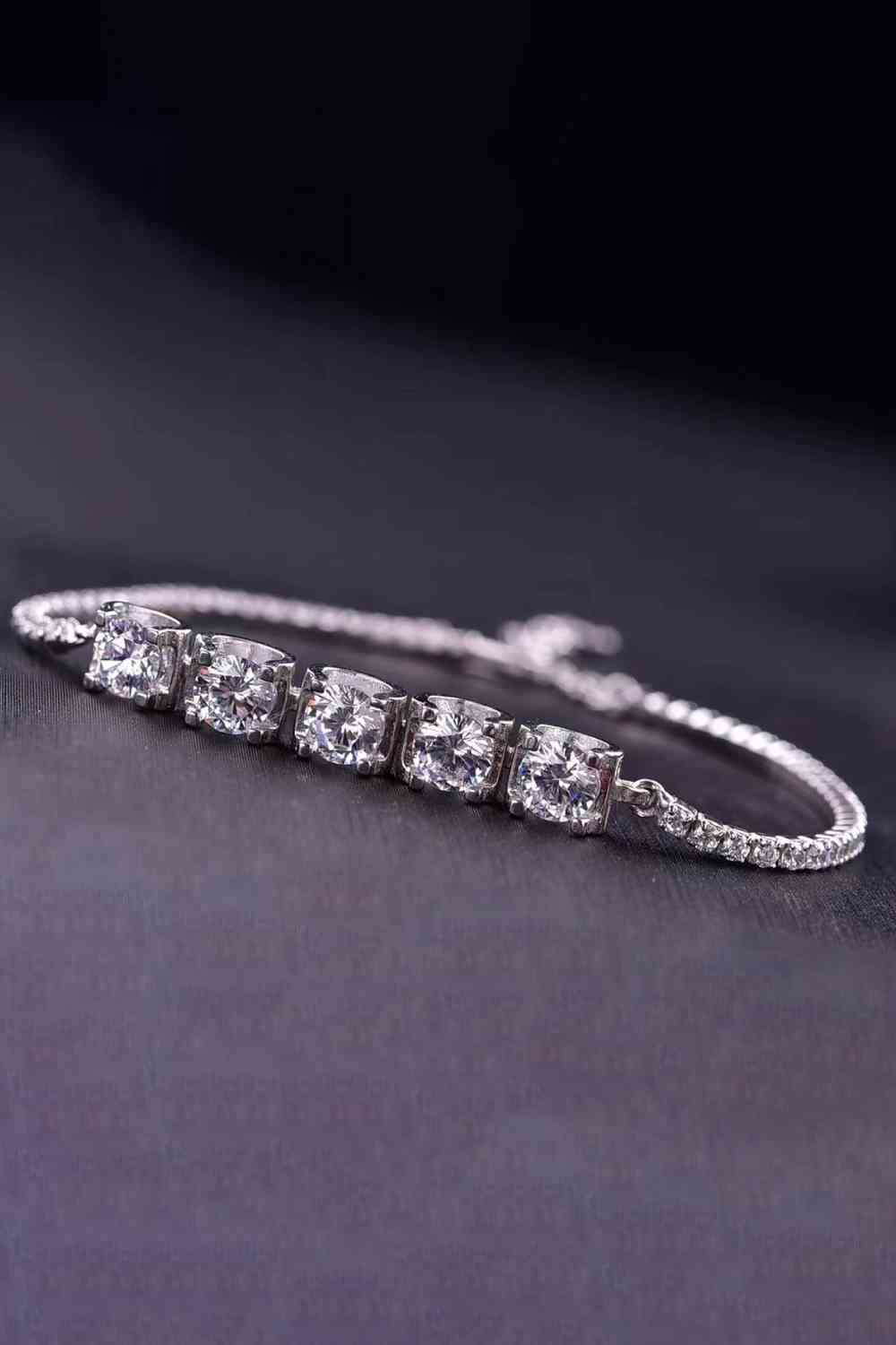 On The Town 5 Carat Moissanite Lobster Clasp Bracelet