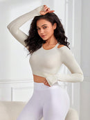 Talia Cutout Round Neck Long Sleeve Active Top