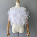 Alania Feather Top 12" Length - Ever Chic Fashions