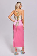 Amara Floral Corset and Pink Maxi Dress - Ever Chic Fashions