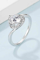 I Heart You 1 Carat Moissanite 925 Sterling Silver Heart Ring