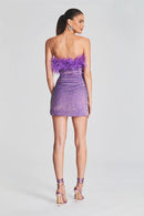 Brea Sequin Mini Dress with Feather Trim - Ever Chic Fashions