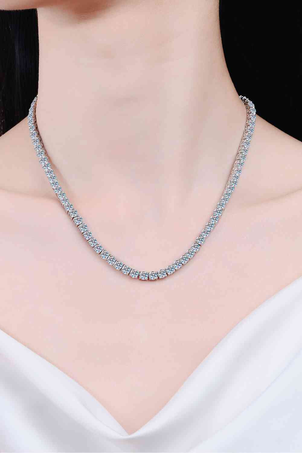 Park Ave Moissanite Rhodium-Plated Tennis Necklace