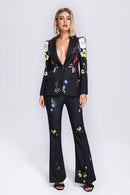 Finley Black Floral Pant Suit - Ever Chic Fashions