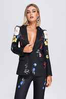 Finley Black Floral Pant Suit - Ever Chic Fashions