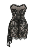 Franka Strapless Lace Corset Mini Dress - Ever Chic Fashions