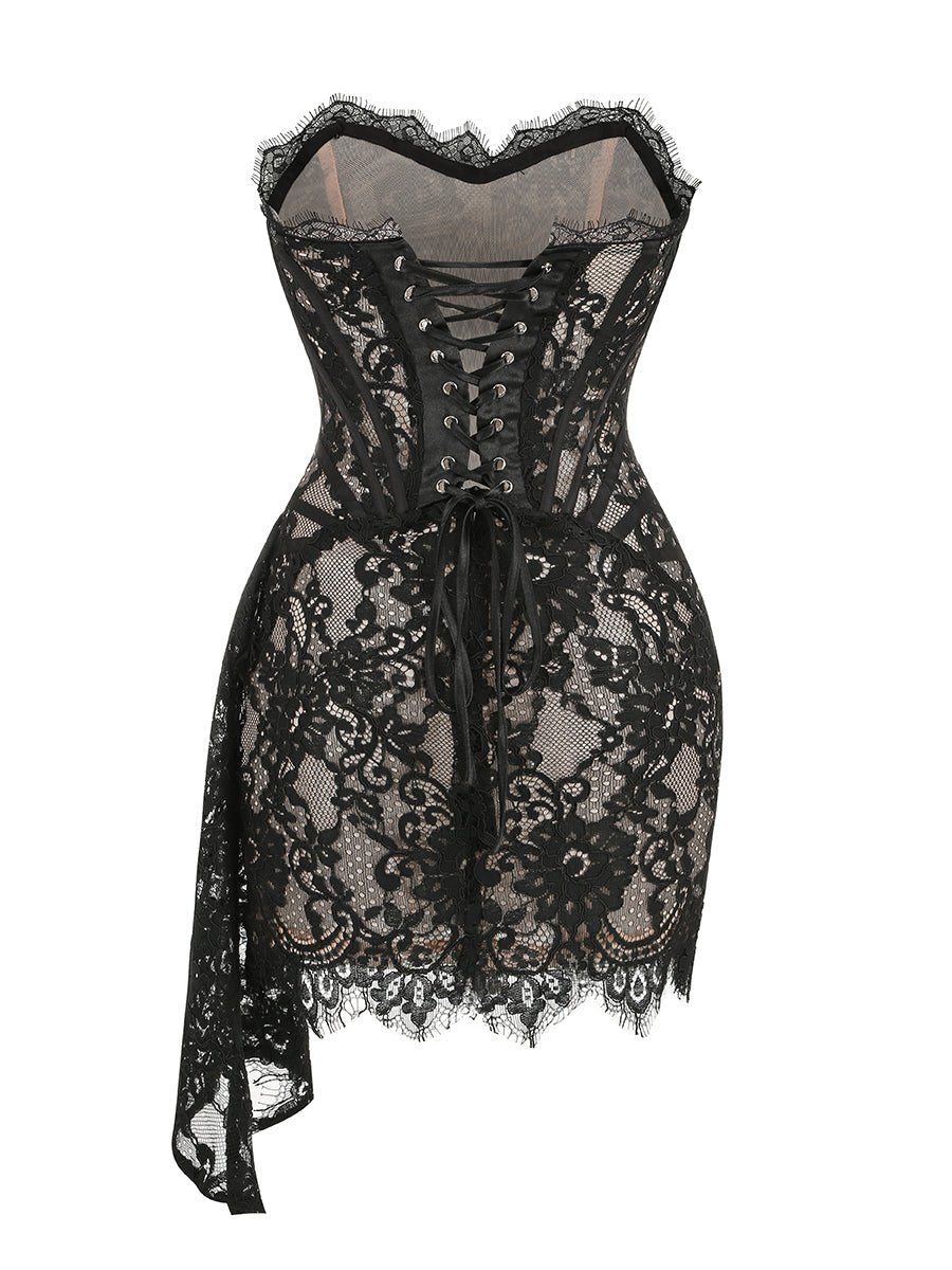 Franka Strapless Lace Corset Mini Dress - Ever Chic Fashions