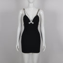 Kaia Black Rhinestone Strap Mini Bandage Dress - Ever Chic Fashions