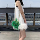 Keely Sleeveless Chiffon A Line Mini Dress with Feather Trim - Ever Chic Fashions