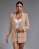 Maxi Embellished Blush Blazer - Ever Chic Fashions