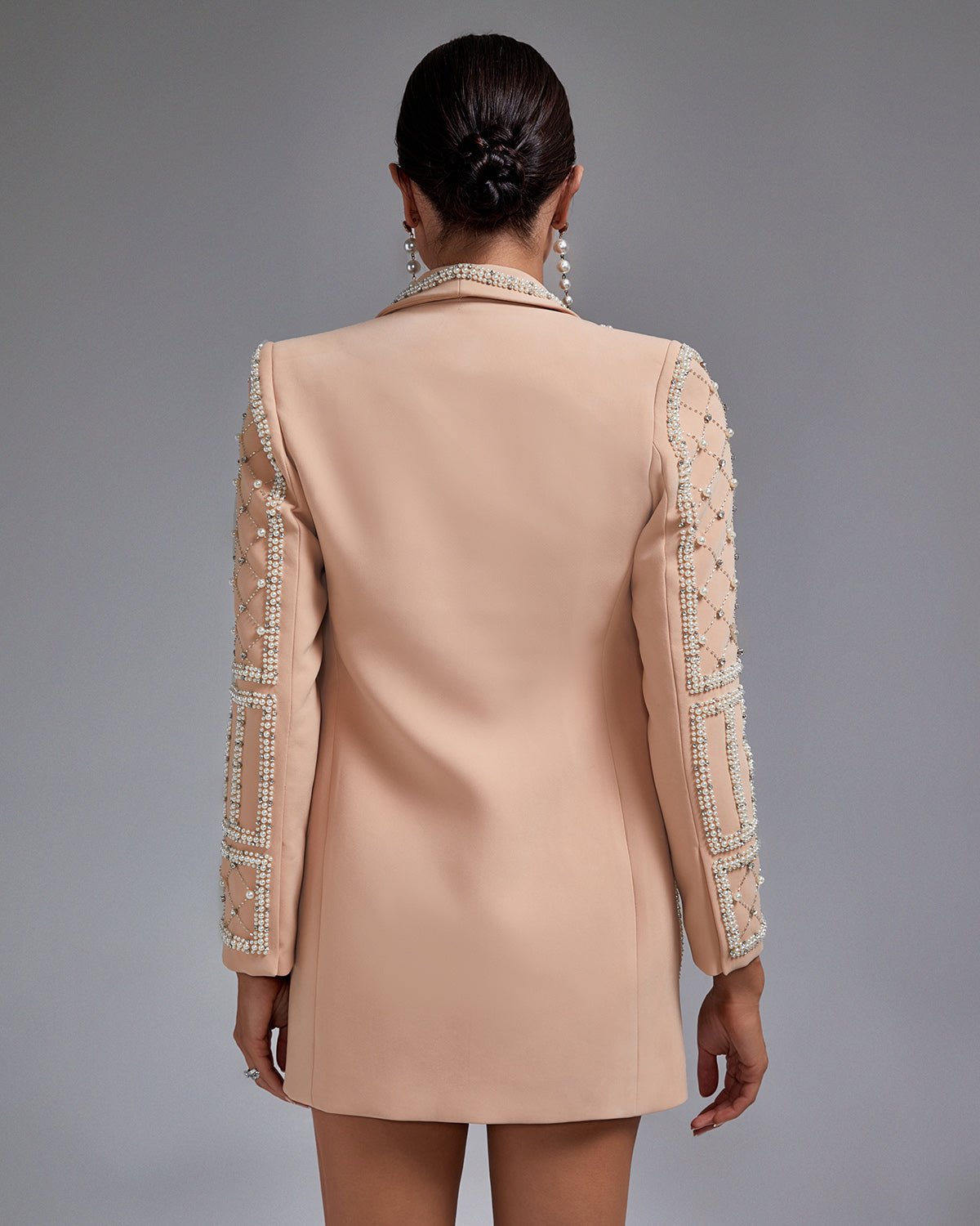 Maxi Embellished Blush Blazer - Ever Chic Fashions