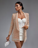 Maxi Embellished Blush Blazer - Ever Chic Fashions