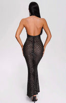 Nori Mesh and Sequin Halter Maxi Dress - Ever Chic Fashions