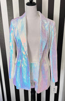 Rhylyn Silver Sequin Blazer and Short Set - Ever Chic Fashions