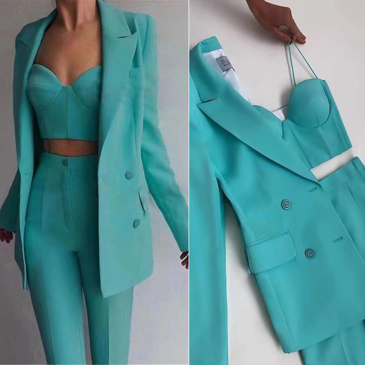 Siobhan Bralette, Blazer and Pant Set - Ever Chic Fashions