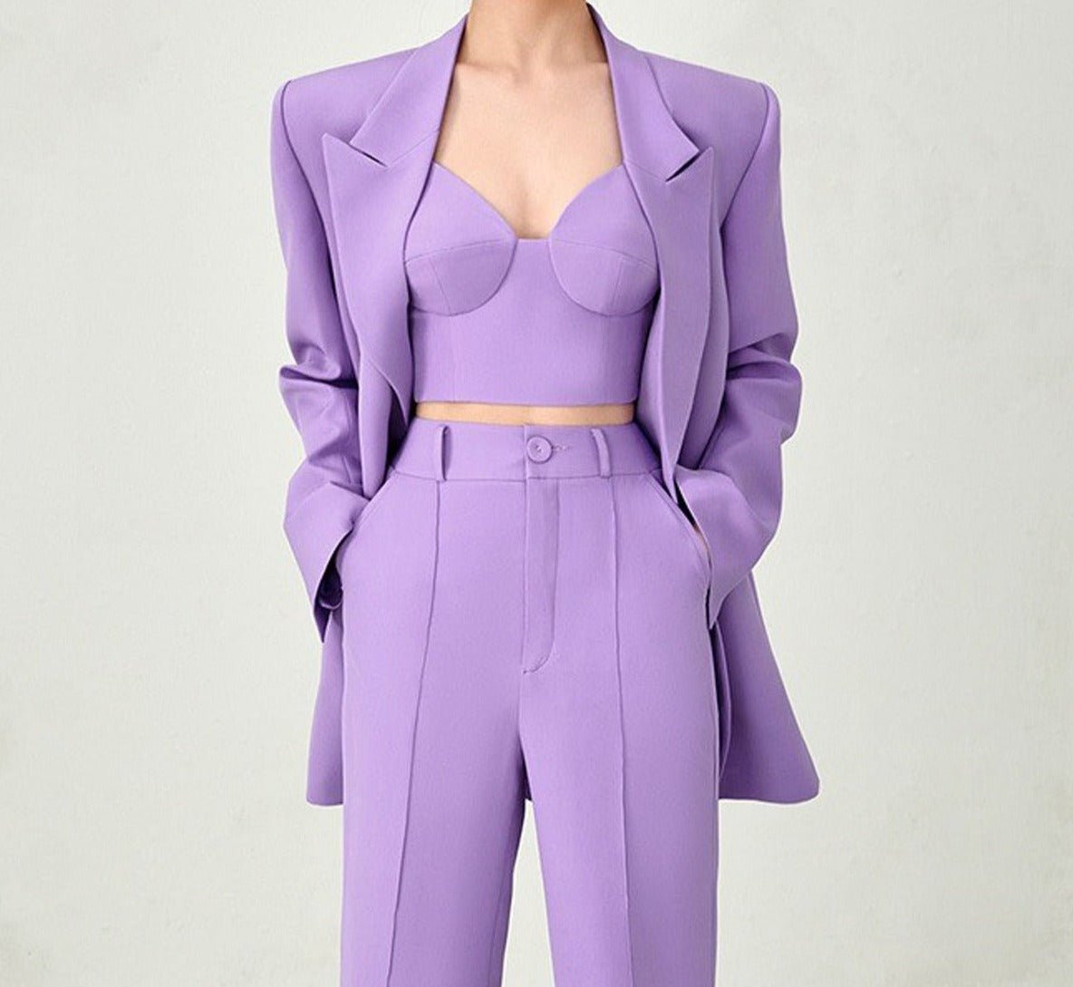 Siobhan Bralette, Blazer and Pant Set - Ever Chic Fashions