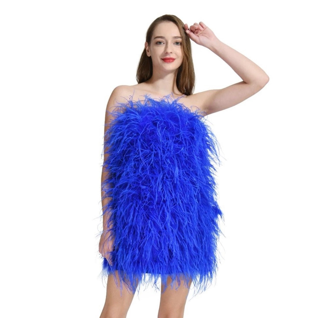 Sosie Strapless Feather Dress