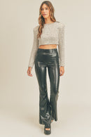 Stevie Sequin and Pearl Crop Top - Ever Chic Fashions