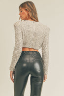 Stevie Sequin and Pearl Crop Top - Ever Chic Fashions