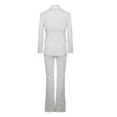 Sutton White Lace and Sequin Blazer and Pant Set - Ever Chic Fashions