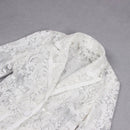 Sutton White Lace and Sequin Blazer and Pant Set - Ever Chic Fashions